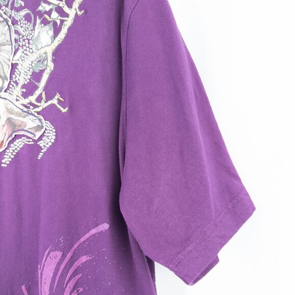 Ruthless Art Short Sleeve V Neck Shirt Womens 3XL Purple Bling Eclectic Y2K - Picture 10 of 16